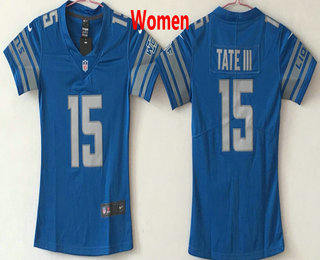 Women's Detroit Lions #15 Golden Tate III Light Blue 2017 Vapor Untouchable Stitched NFL Nike Limited Jersey