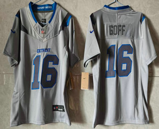 Women's Detroit Lions #16 Jared Goff Grey 2026 FUSE Rivalries Collection Limited Stitched Jersey