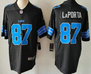 Women's Detroit Lions #87 Sam Laporta Limited Black Vapor Jersey