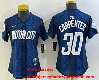 Women's Detroit Tigers #30 Kerry Carpenter 2024 Navy City Connect Cool Base Limited Stitched Jersey