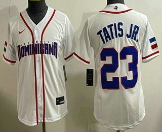 Women's Dominican #23 Fernando Tatis Jr White 2026 World Baseball Classic Cool Base Jersey
