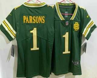 Women's Green Bay Packers #1 Micah Parsons Green 2026 FUSE Rivalries Collection Limited Stitched Jersey