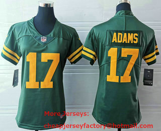 Women's Green Bay Packers #17 Davante Adams Green Yellow 2021 Vapor Untouchable Stitched NFL Nike Limited Jersey