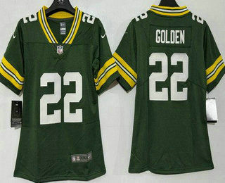 Women's Green Bay Packers #22 Matthew Golden Limited Green Vapor Jersey