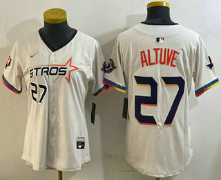Women's Houston Astros #27 Jose Altuve Cream 2025 City Connect Limited Stitched Jersey