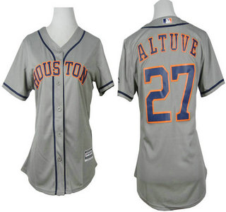 Women's Houston Astros #27 Jose Altuve Grey Jersey