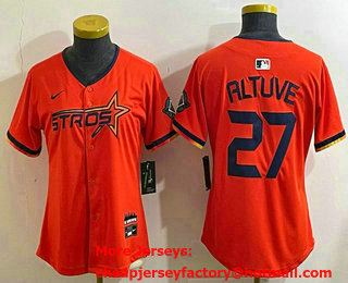 Women's Houston Astros #27 Jose Altuve Orange 2025 City Connect Limited Jersey