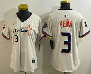 Women's Houston Astros #3 Jeremy Pena Cream 2025 City Connect Limited Stitched Jersey