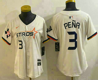 Women's Houston Astros #3 Jeremy Pena Cream 2025 City Connect Limited Stitched Jersey