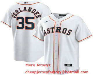 Women's Houston Astros #35 Justin Verlander White Cool Base Jersey