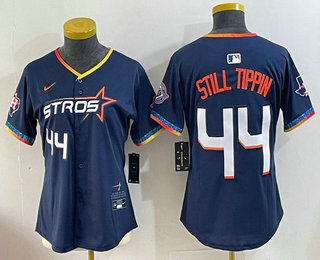 Women's Houston Astros #44 Yordan Alvarez Number Navy 2025 City Connect Limited Stitched Jersey