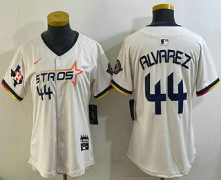 Women's Houston Astros #44 Yordan Alvarez White 2025 City Connect Limited Stitched Jersey