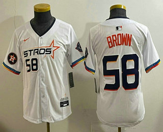 Women's Houston Astros #58 Hunter Brown Number White 2025 City Connect Limited Stitched Jersey