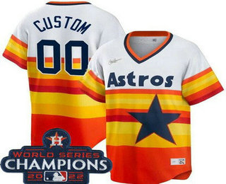 Women's Houston Astros Customized Orange 2022 World Series Champions Cooperstown Cool Base Jersey