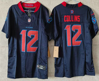 Women's Houston Texans #12 Nico Collins Limited Navy Alternate FUSE Vapor Jersey