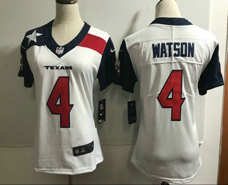 Women's Houston Texans #4 Deshaun Watson White 2018 Vapor Untouchable Stitched NFL Nike Limited Jersey