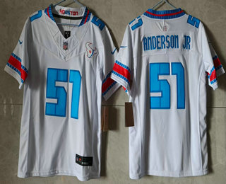 Women's Houston Texans #51 Will Anderson Jr White 2026 FUSE Rivalries Collection Limited Stitched Jersey