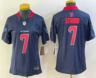 Women's Houston Texans #7 CJ Stroud Limited Navy Alternate FUSE Vapor Jersey
