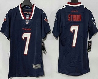 Women's Houston Texans #7 CJ Stroud Limited Navy Vapor Jersey