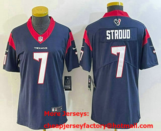 Women's Houston Texans #7 CJ Stroud Navy Blue 2022 Vapor Untouchable Stitched Nike Limited Jersey