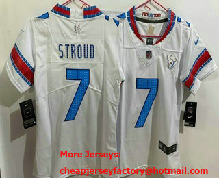 Women's Houston Texans #7 CJ Stroud White 2026 Vapor Rivalries Collection Limited Stitched Jersey