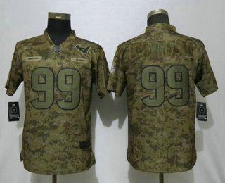 Women's Houston Texans #99 J.J. Watt 2018 Camo Salute to Service Stitched NFL Nike Limited Jersey