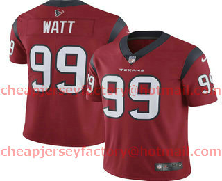 Women's Houston Texans #99 J.J. Watt Red NEW 2019 Vapor Untouchable Stitched NFL Nike Limited Jersey