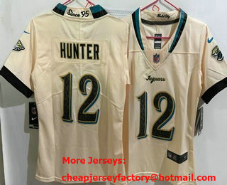 Women's Jacksonville Jaguars #12 Travis Hunter Cream 2026 Vapor Rivalries Collection Limited Stitched Jersey