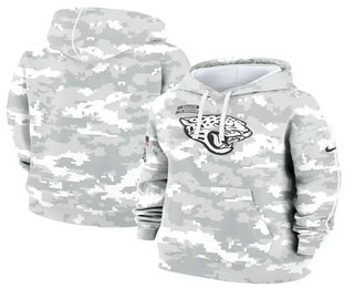 Women's Jacksonville Jaguars Arctic Camo 2024 Salute to Service Club Fleece Pullover Hoodie