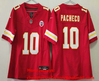 Women's Kansas City Chiefs #10 Isiah Pacheco Red FUSE Limited Stitched Jersey