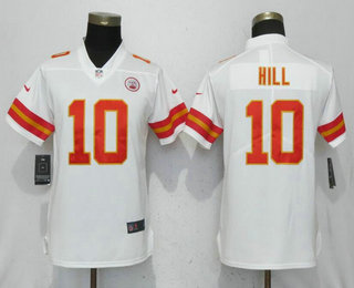 Women's Kansas City Chiefs #10 Tyreek Hill White 2017 Vapor Untouchable Stitched NFL Nike Limited Jersey