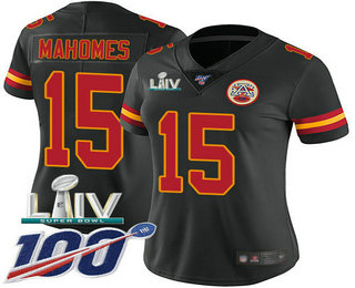 Women's Kansas City Chiefs #15 Patrick Mahomes II Black 2020 Super Bowl LIV Vapor Untouchable Stitched NFL Nike Limited Jersey