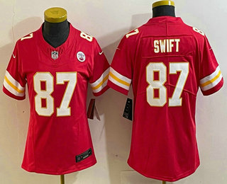 Women's Kansas City Chiefs #87 Taylor Swift Red 2023 FUSE Vapor Limited Stitched Jersey
