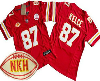 Women's Kansas City Chiefs #87 Travis Kelce Limited Red NKH FUSE Vapor Jersey