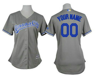 Women's Kansas City Royals Customized Gray Jersey