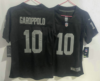 Women's Las Vegas Raiders #10 Jimmy Garoppolo Black 2023 Vapor Untouchable Stitched Nike Limited Jersey