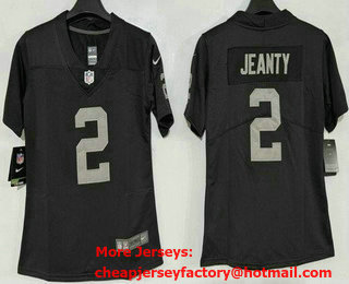 Women's Las Vegas Raiders #2 Ashton Jeanty Limited Black Vapor Jersey