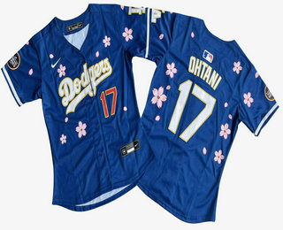 Women's Los Angeles Dodgers #17 Shohei Ohtani Blue Gold 2025 Tokyo Series Limited Jersey
