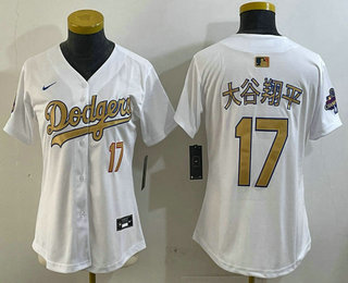 Women's Los Angeles Dodgers #17 Shohei Ohtani White Japanese 2025 Tokyo Series Limited Jersey