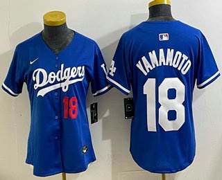Women's Los Angeles Dodgers #18 Yoshinobu Yamamoto Blue Limited Jersey