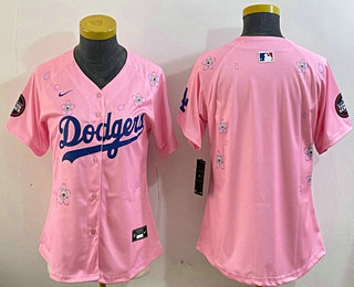 Women's Los Angeles Dodgers Blank Pink Japanese 2025 Tokyo Series Limited Jersey