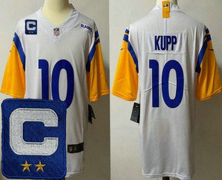 Women's Los Angeles Rams #10 Cooper Kupp Limited White C Patch Alternate Vapor Jersey