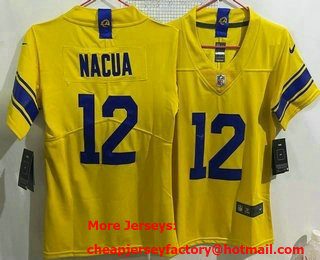 Women's Los Angeles Rams #12 Puka Nacua Limited Yellow 2026 Vapor Jersey