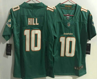 Women's Miami Dolphins #10 Tyreek Hill Green 2022 Vapor Untouchable Stitched NFL Nike Limited Jersey