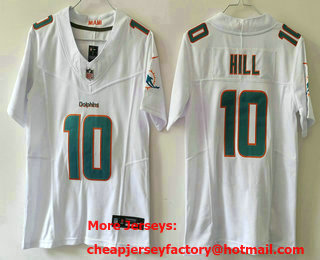 Women's Miami Dolphins #10 Tyreek Hill Limited White FUSE Vapor Jersey