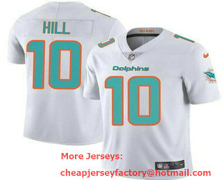 Women's Miami Dolphins #10 Tyreek Hill Limited White Vapor Jersey