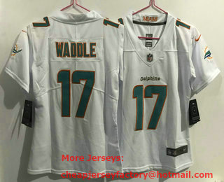 Women's Miami Dolphins #17 Jaylen Waddle White 2020 Vapor Untouchable Stitched NFL Nike Limited Jersey