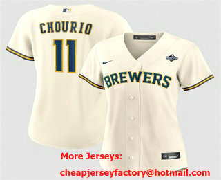 Women's Milwaukee Brewers #11 Jackson Chourio Cream 2026 World Series Limited Stitched Jersey
