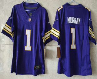 Women's Minnesota Vikings #1 Kyler Murray Limited Purple Classic Vapor Jersey