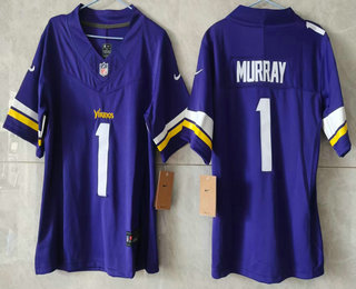 Women's Minnesota Vikings #1 Kyler Murray Limited Purple FUSE Vapor Jersey